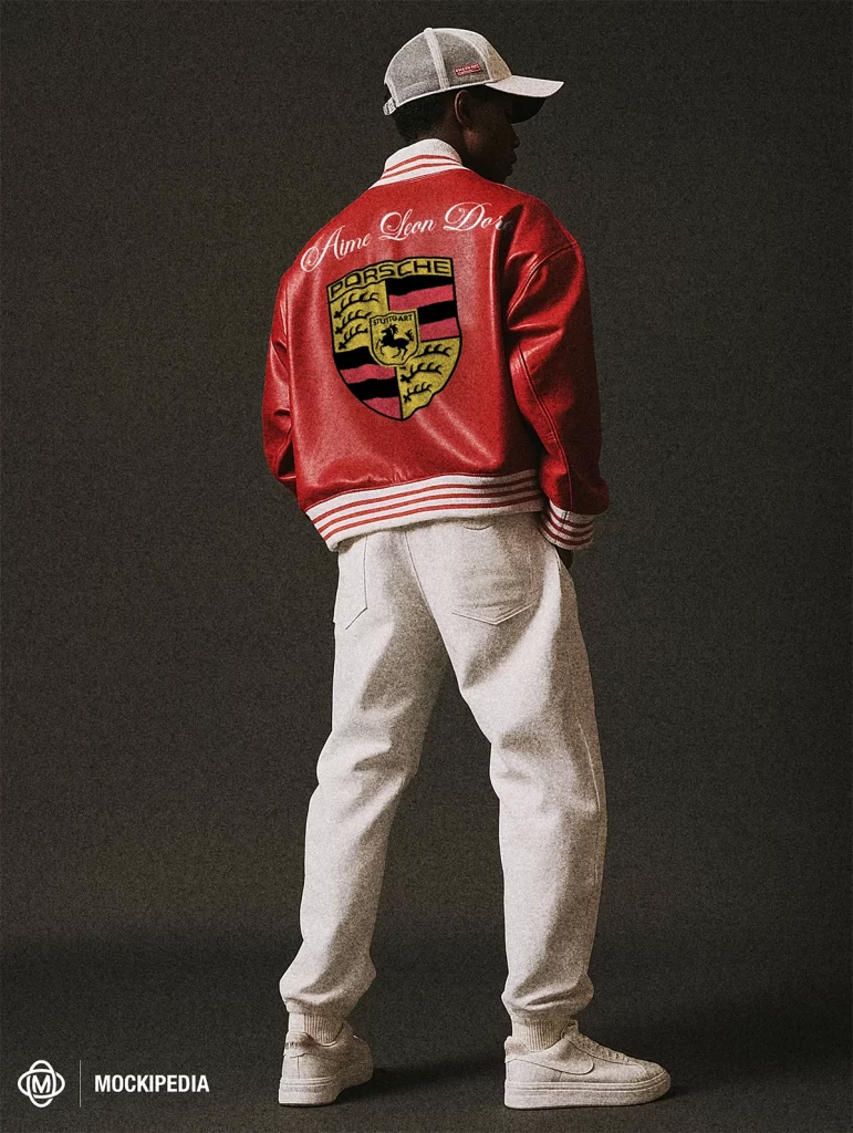 finished aime leon dore jacket mockup